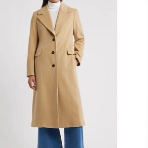 NWT Fleurette 100% Wool Long Camel Coat – Size 4